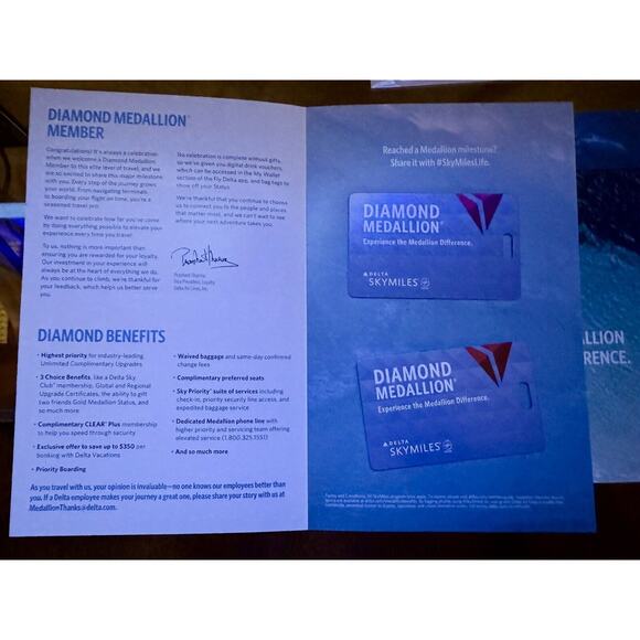 COPY - Delta Airlines Diamond Medallion Luggage Bag Name tags Envelope Tie Blue… - Picture 1 of 6